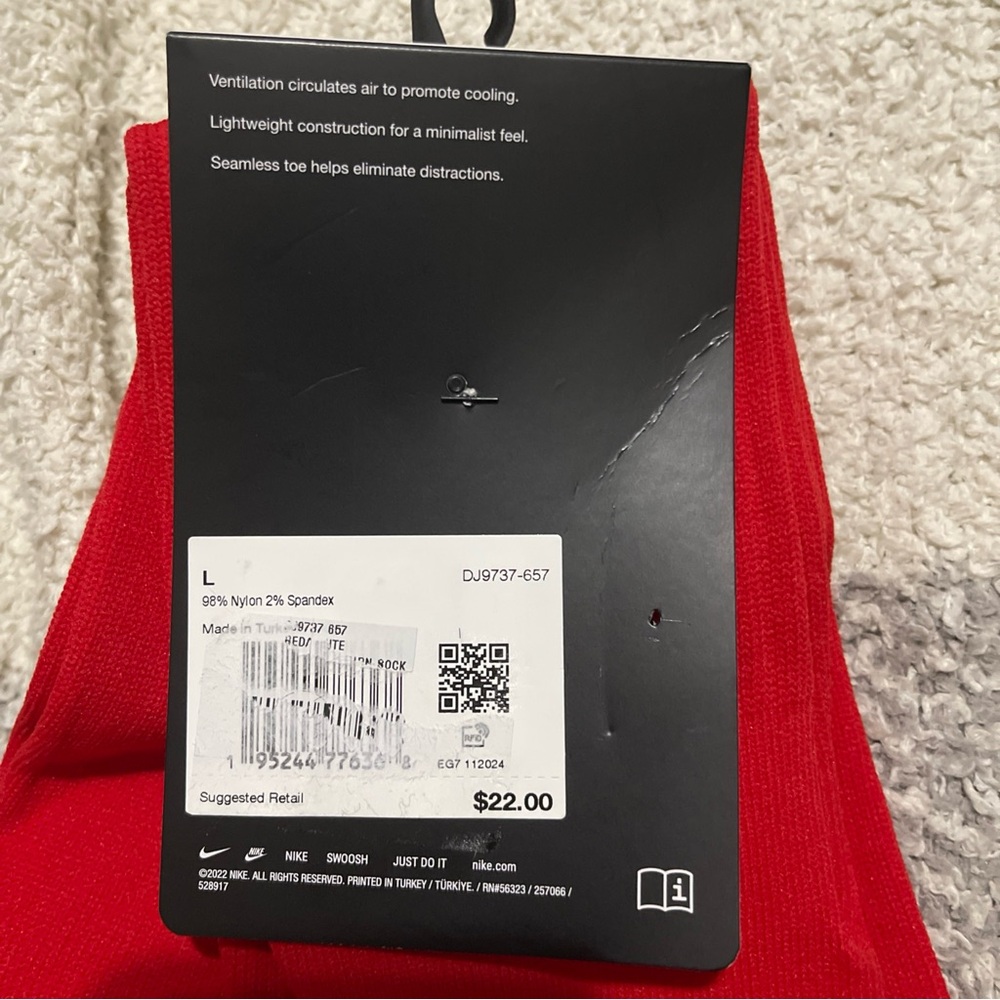 Nike Red Dri-FIT Athletic Socks - Picture 6 of 6